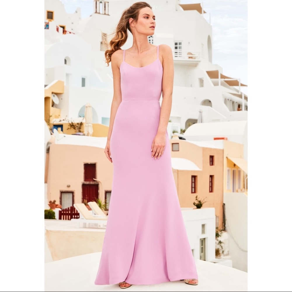 DRESS the POPULATION Lavender JODI Crepe Gown M